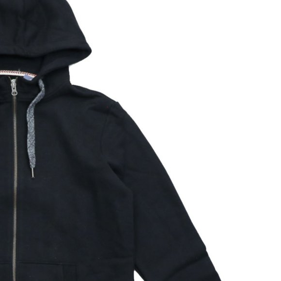AMERICAN RAG Black Full Zip Fleece Hoodie pocketed jacket - Picture 3 of 4